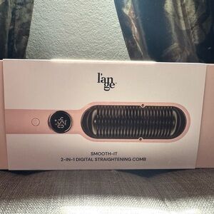 Lange Smooth-It 2-in-1 Digital Straightening Comb - Soft Pink